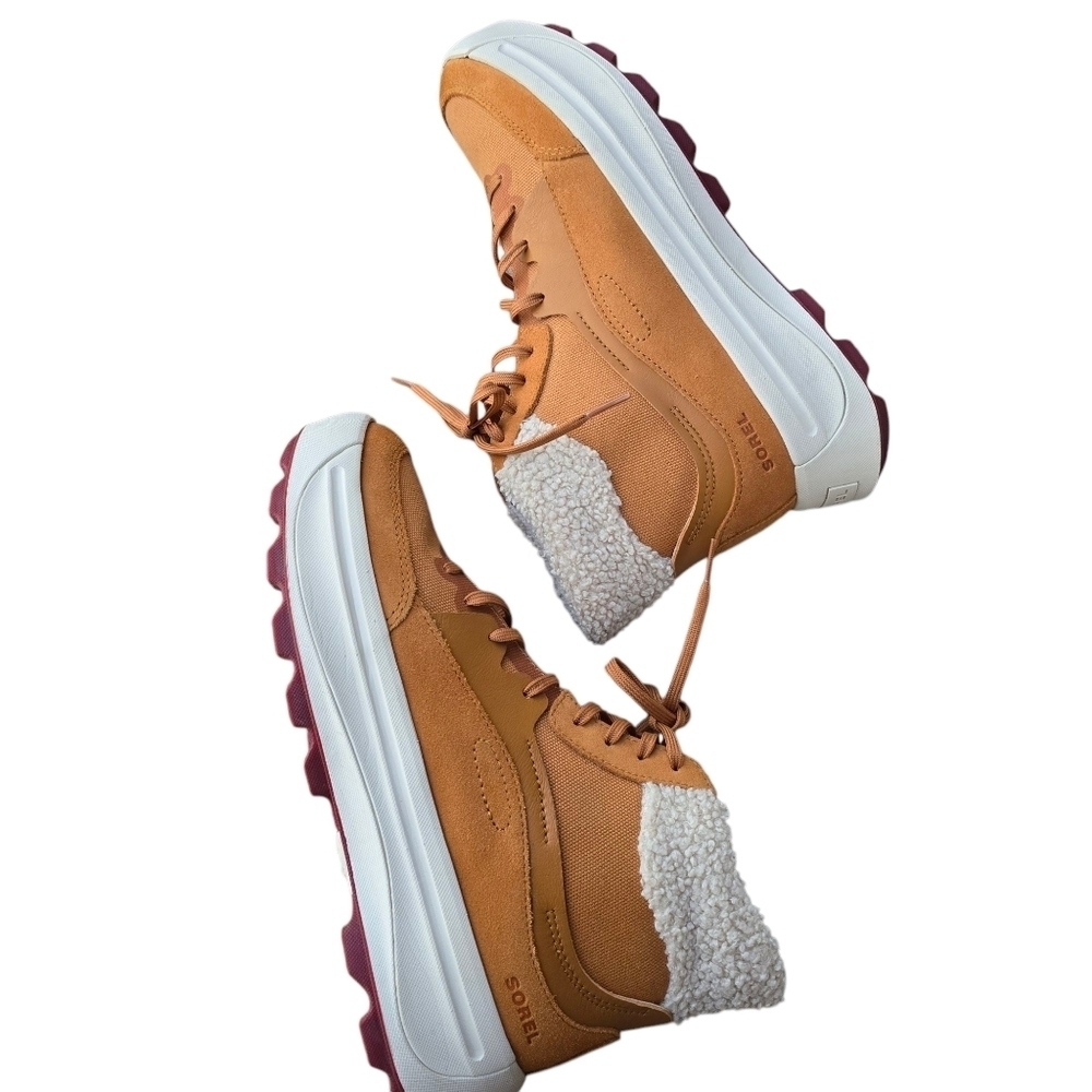 🌻Sorel X Calia Ona 503 Mid Cozy Sneaker Boot, CanynGld/Bleached Ceramic Size 11 - Picture 9 of 14